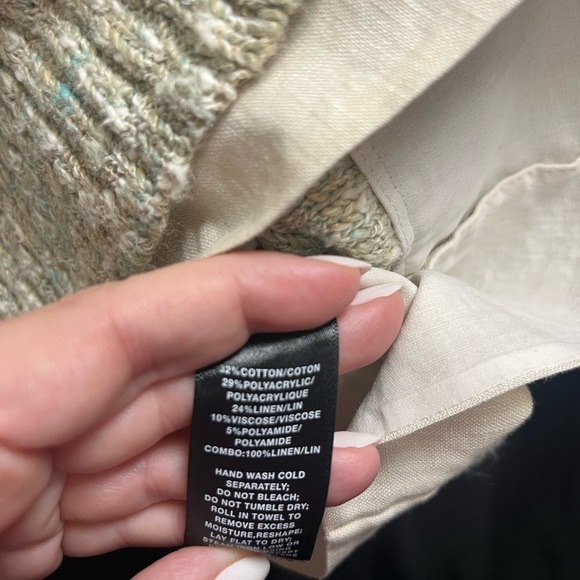 Lafayette 148 New York Textured Linen Gem and Cream Sweater - Picture 12 of 15